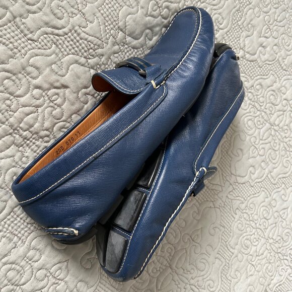 Men's Blue Prada Loafers Size 11 - Picture 6 of 8